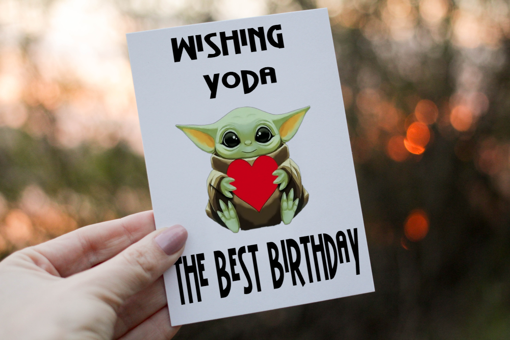 Friend Birthday Card, Yoda Birthday Card, Card for Friend